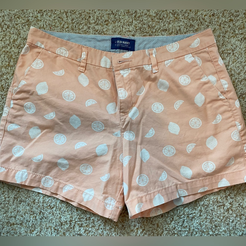Old Navy Orange and White Bermuda Shorts
